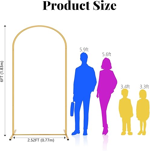 Miniatura 2 de Shinoske Telón de fondo de arco de metal, elegante cenador de jardín, arcos de boda para ceremonia, fácil de montar y desmontar, soporte dorado para