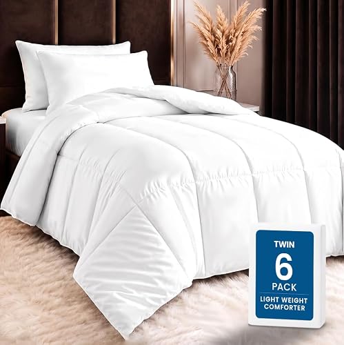 6-Pack Bulk Hotel Collection Comforters Twin, 64x88 Duvet Insert White