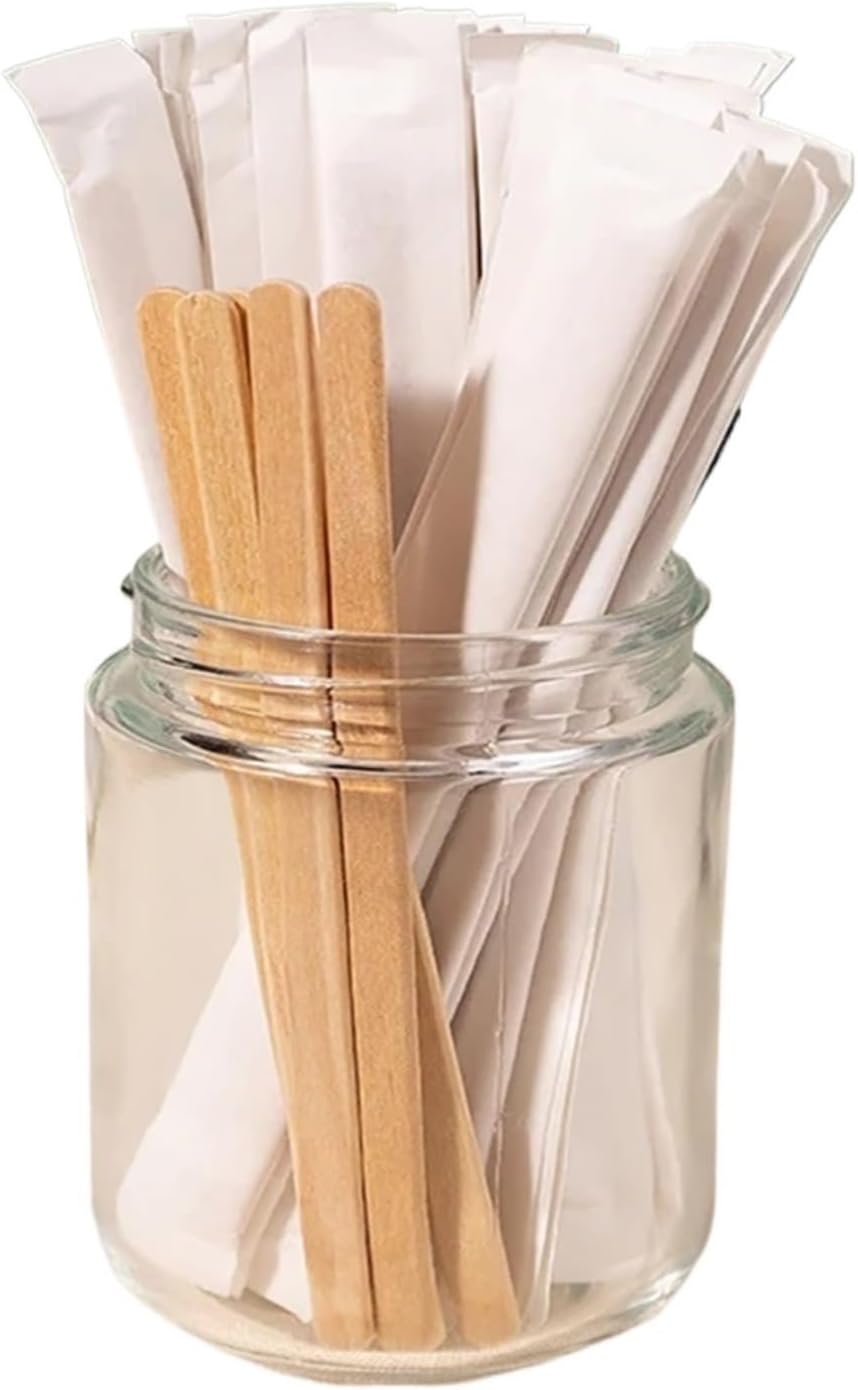 Wooden Coffee Stirrers 1000Pcs Coffee Dessert Cake Spoons Plastic Spoon Safe Tea Ice Cream Stick Stirring Bar Disposable(Straw)