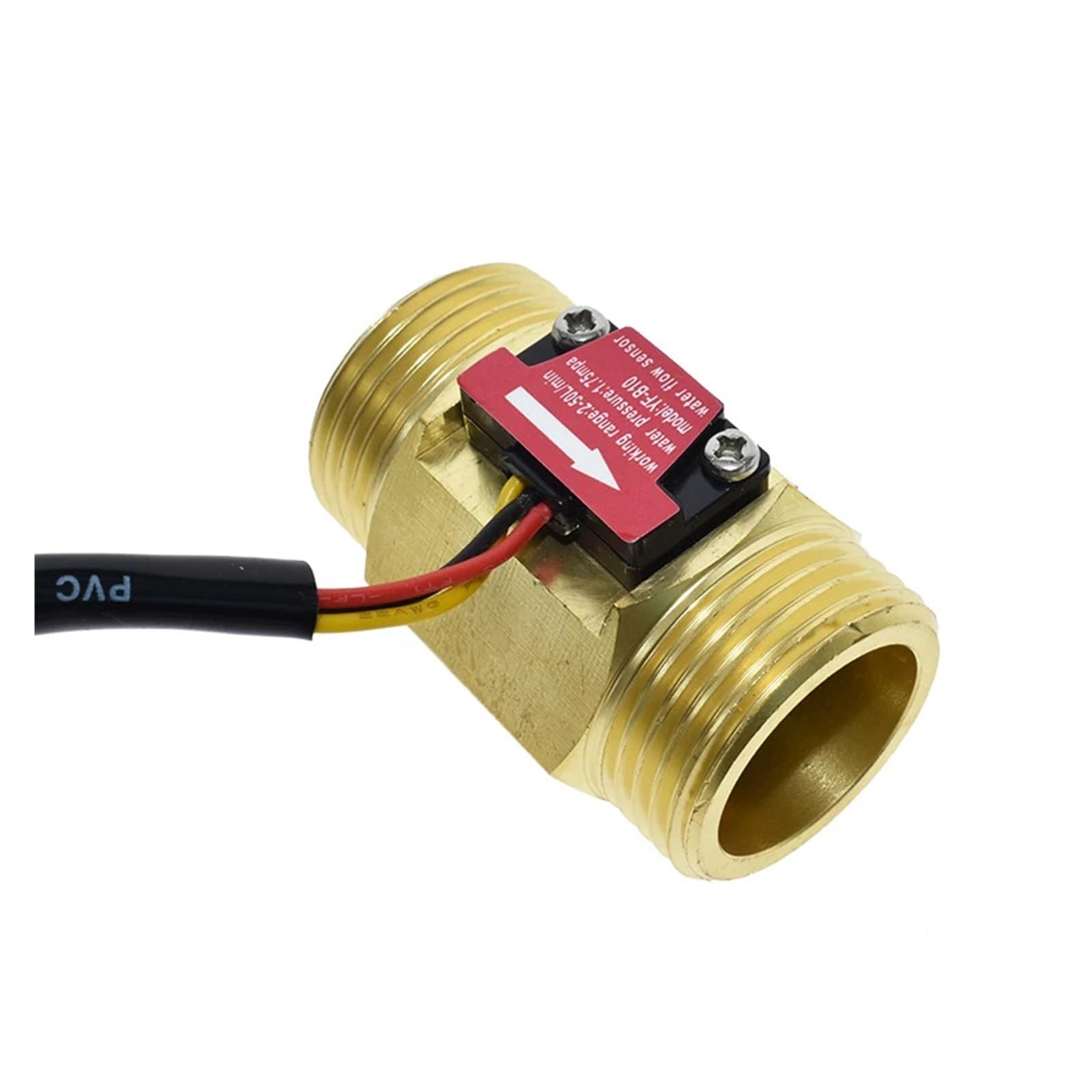 caudalímetro, Sensor de Flujo Agua con Rosca Macho latón DN25, caudalímetro Industrial YF-B10