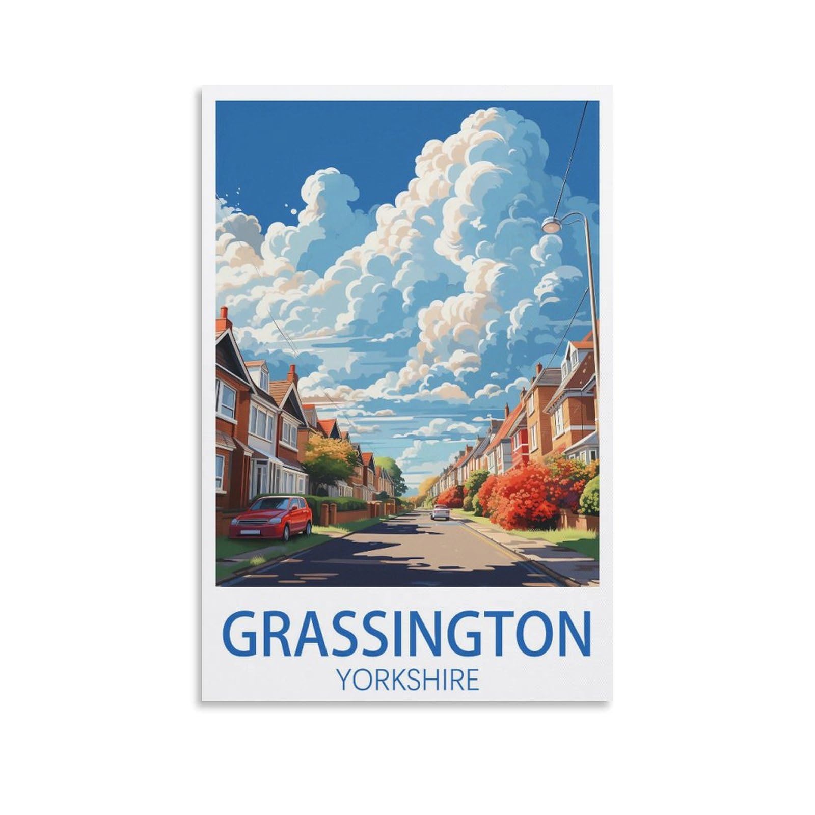 EZMLFA 5D Diamond Painting Kits,Grassington Yorkshire Diamond Art Kits Adults, Create Your Own Diamond Painting Full Drill Gifts for Home Decor 40x40cm