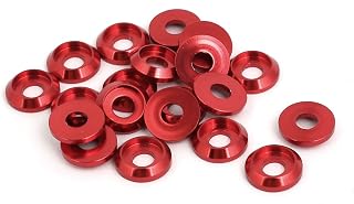 M3 Aluminum Alloy Bumper Engine Dress Up Washer Red 20pcs