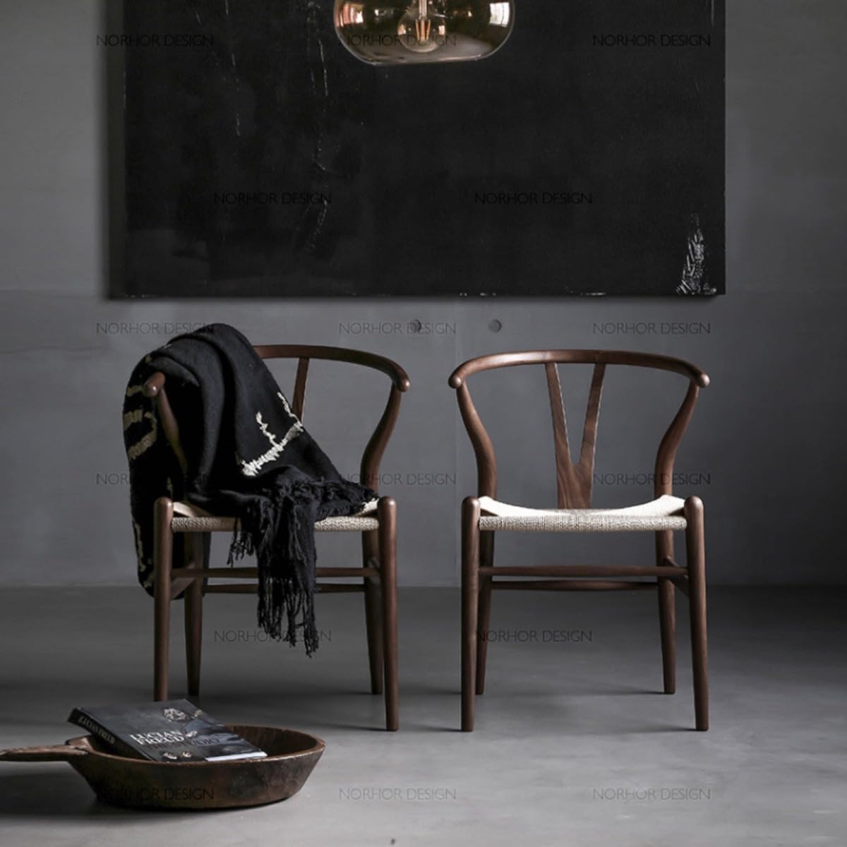 無垢材 アームチェア 北欧 ミニマリスト 木製椅子 ペーパーコード編み座面 おしゃれ ダイニングチェア/リビング/カフェ用 人間工学