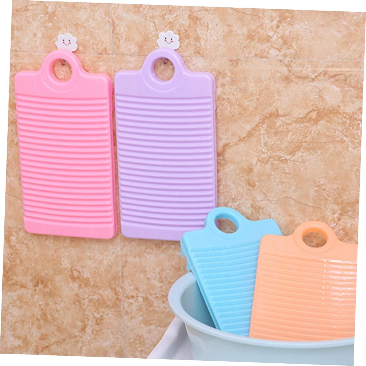 FOMIYES 4pcs Mini Plastic Washboard Non- Household Laundry Tool for Hand Washing Clothes Space-Saving Design Water-Saving and Cleaning for Home Use