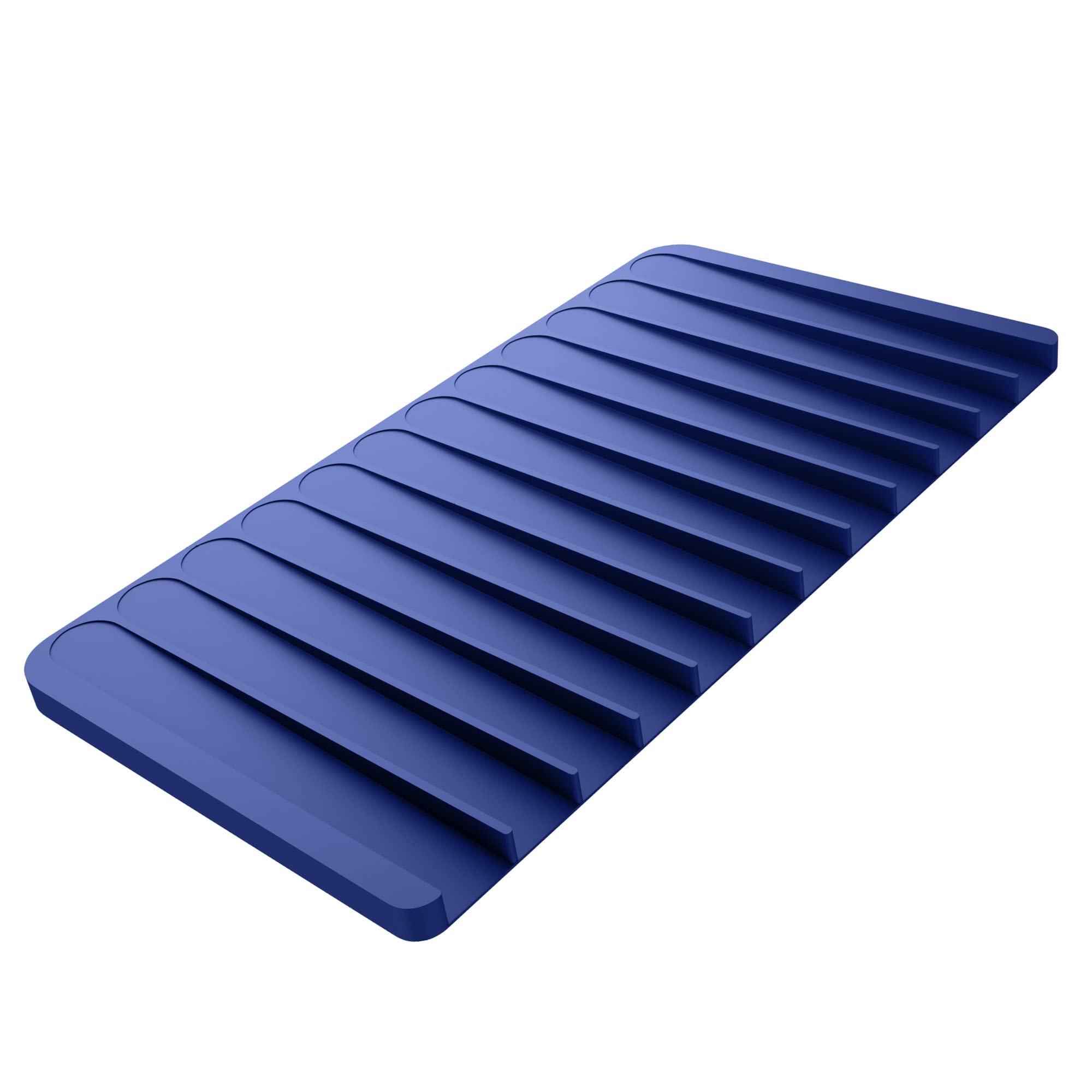 Kraus KDM-10DB Kore Tapis égouttoir à vaisselle ou dessous de plat en silicone auto-drainant pour comptoir de cuisine, bleu foncé