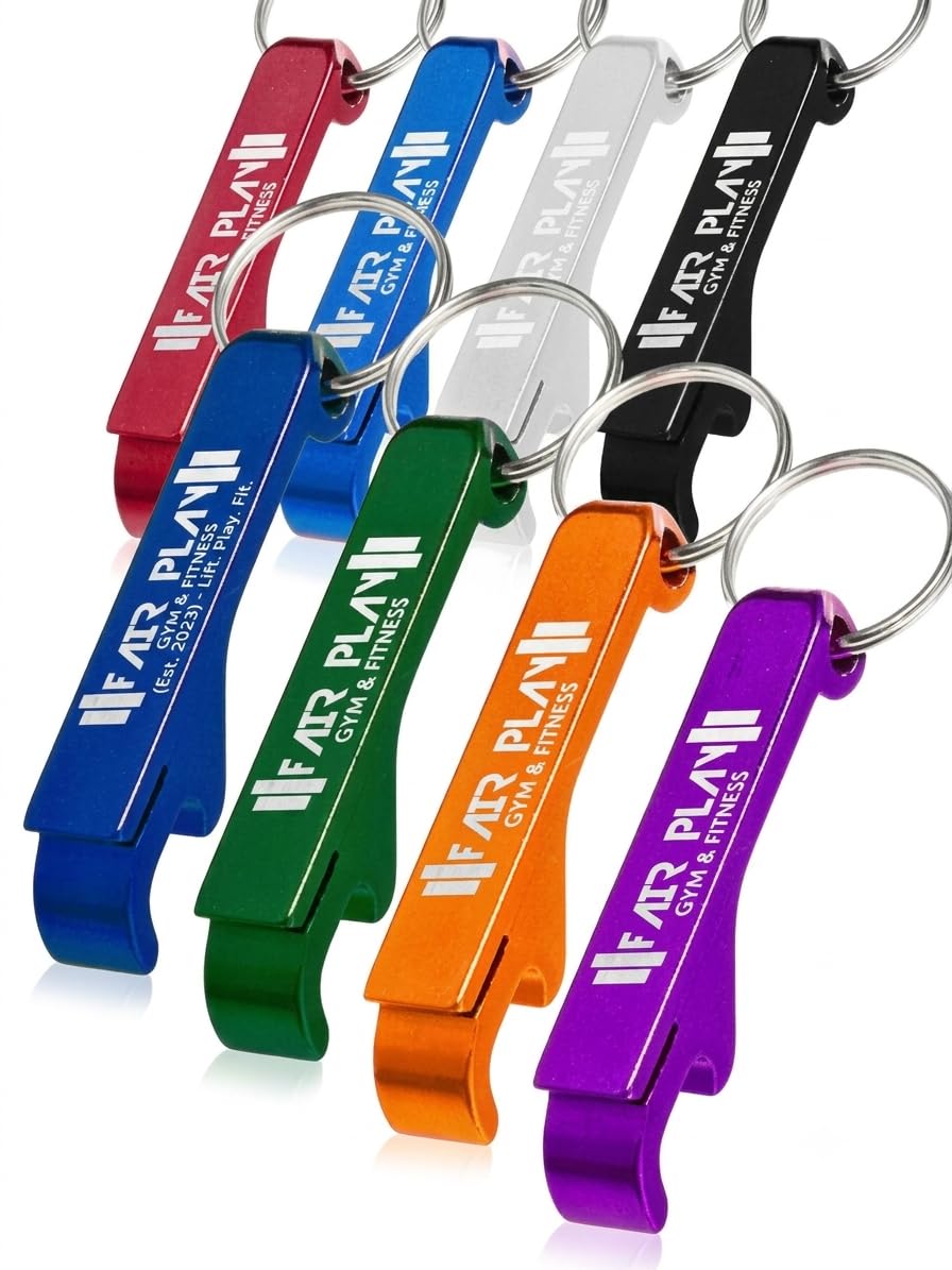 100 Stück personalisierter Aluminium-Dosen-/Flaschenöffner, Schlüsselanhänger, dickere Version. Gravierter Text/Logo, Hochzeitsgeschenke, Brauerei, Bar, Jubiläen, Party, Restaurant, Immobilienmakler