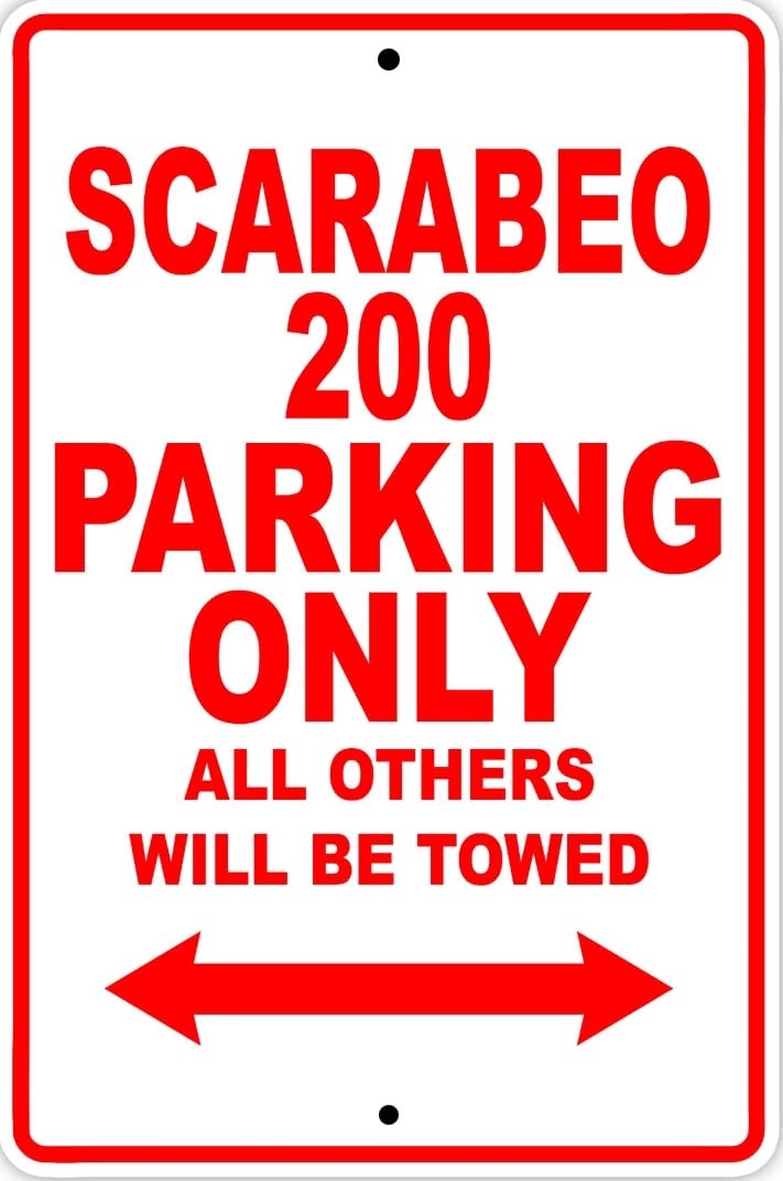 Scarabeo 200 Parking Only Towed Bike Decor Novelty Notice Metal Sign