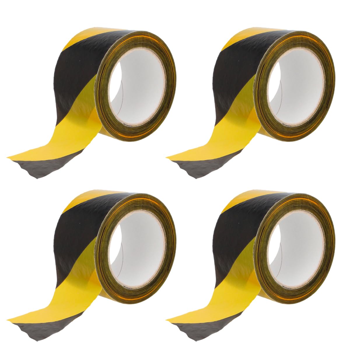 Amig – Pack de 4 rubans de balisage – Pour la signalisation et l’avertissement de danger – Résistants à l’eau et flexibles – Polyéthylène basse densité (LDPE) – 70 mm x 200 m – Ruban jaune et noir