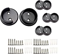 Vista 10 de QCAA Juego de soportes de barra de armario de latón macizo extra resistente, 1-1/2 pulgadas, con tornillos de acero inoxidable, blanco, 4 pares