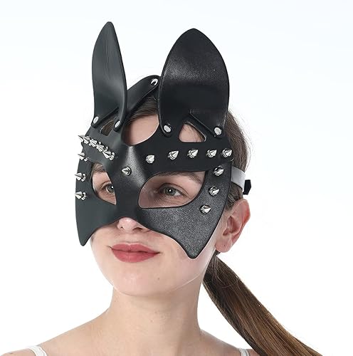 Miniatura 2 de Mumbobyswim Women Leather Masks Masquerade Party Mask for Cosplay Halloween Costume Accessory