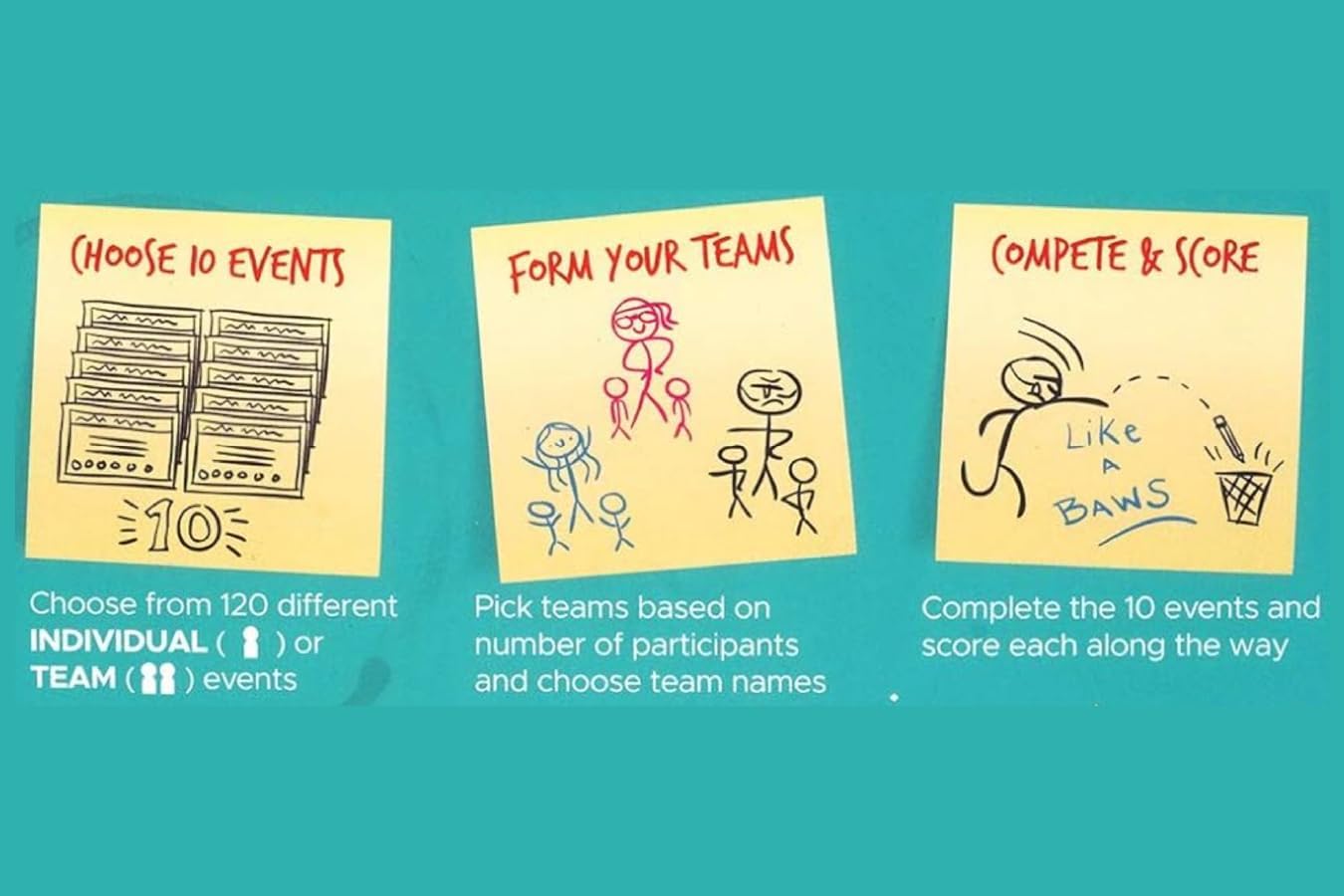 Office Decathlon Game by Gray Matters Games, Office Game for Coworkers, Olympic-Inspired Team Building Game for Work with Fun Ice Breaker Activities image 3