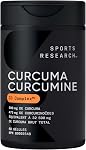 Sports Research® Turmeric Curcumin w/Coconut Oil & BioPerine® - 60 Count | Made with Curcumin C3 Complex® 500mg | Standardized to 95% Active Curcuminoids | Non-GMO, Gluten-Free - 60 Softgels