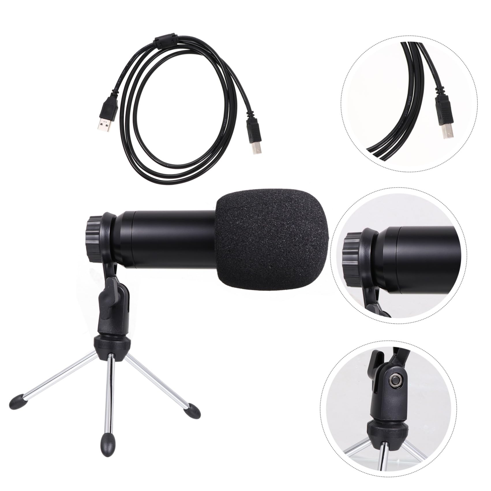 Toddmomy 1Satz USB Kondensatormikrofon für PC und Laptop mit Stativ Mehrzweckmikrofon für Live Übertragungen Podcasts und Gesang Installieren mit Erweitertem Frequenzgang