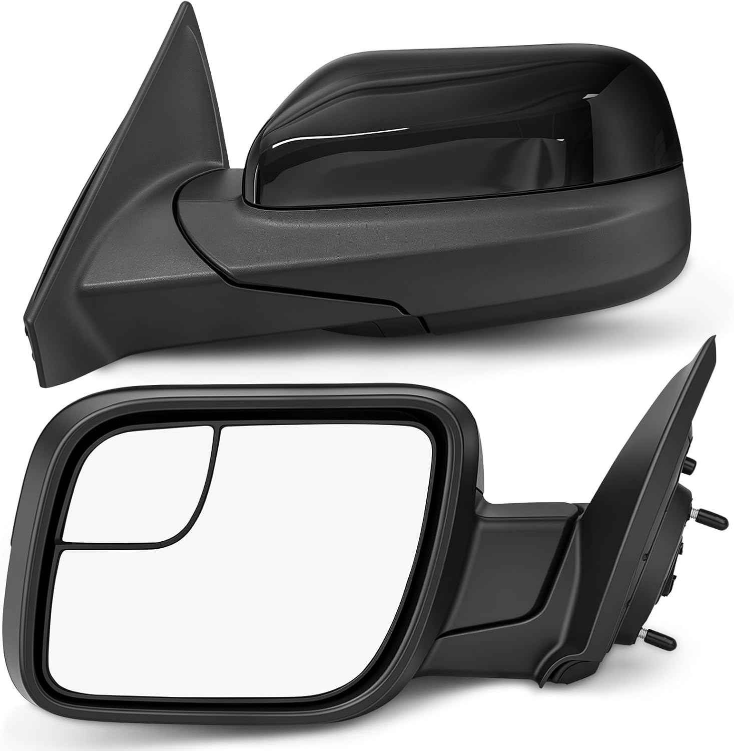 Driver Side Door Mirror Replacement for 2011–2019 Ford Explorer, Manual Folding, Non Heated, Without Turn Signal Light, 3 Pins, Gloss Black, Replaces GB5Z17683AB