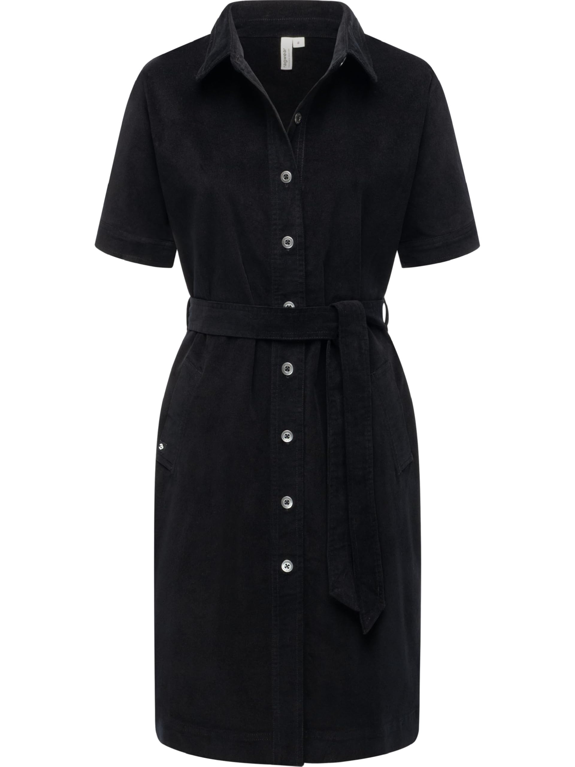 Ragwear Damen Blusenkleid kurzärmliges Kordkleid mit Hemdkragen Rozyna Cordy YOUMODO XS-XXL