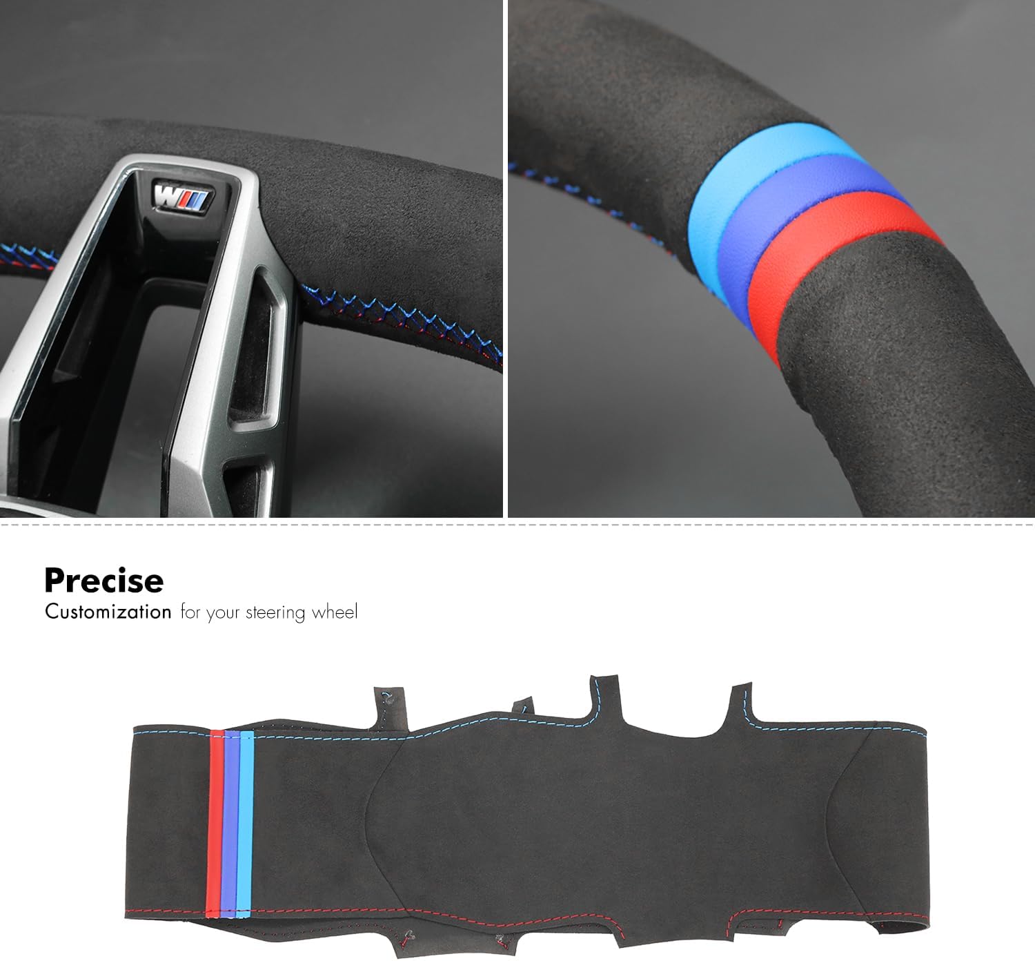 MEWANT Steering Wheel Cover Compatible with BMW 2 Series F22 F23 F45 F46 / 3 Series F30 F31 F34 F35 / 4 Series F32 F33 F36 Steering Wheel Wrap