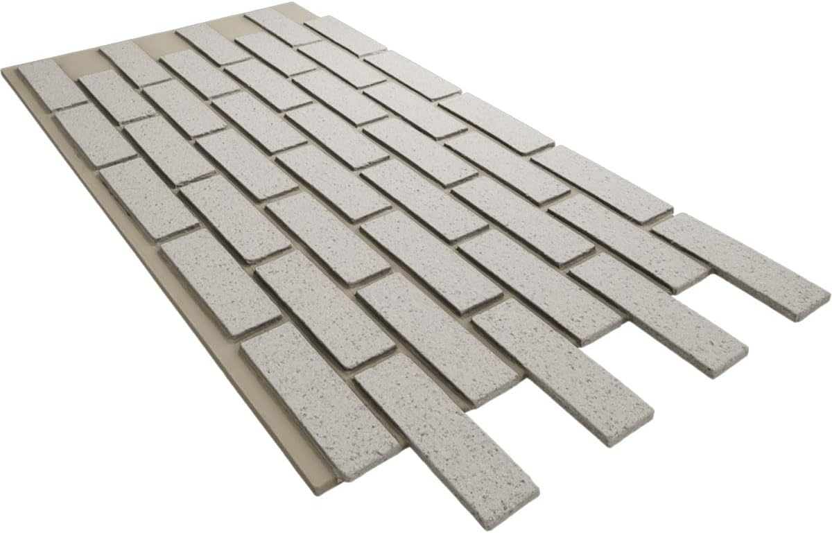 EverStone Traditional Faux Brick Panel, 44"W x 21 3/4"H x 3/4"D, Pewter Color