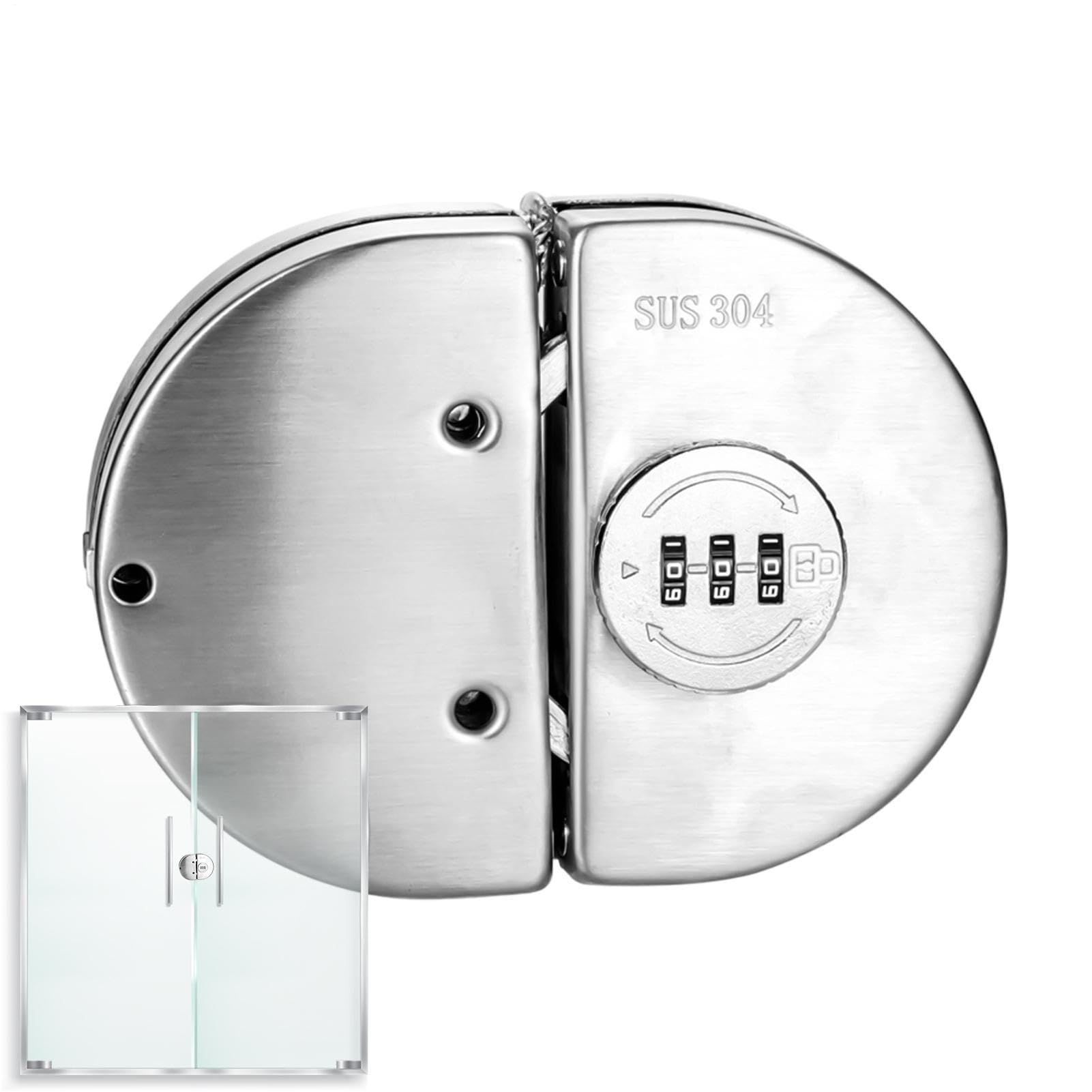 Verrou porte vitrée amovible et sans perçage pour protection de vitrine