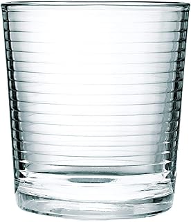 Circleware Hoop Heavy Base Whiskey Drinking Glasses, Set of 4 Entertainment Dinnerware Glassware for Water, Juice, Beer Bar Liquor Dining Decor Beverage Cups Gifts, 4 Count (Pack of 1), Clear
