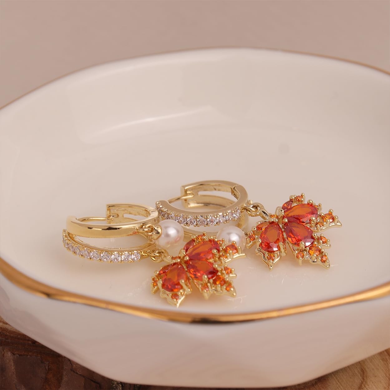 Sonateomber Double Circle Small Diamond Hoop Cartilage Earrings for Women - Sparkly Cubic Zirconia Rhinestone Huggie Snowflake/Pearl/Star Moon/Cube Drop Dangle Earring Valentines Gift - Image 8