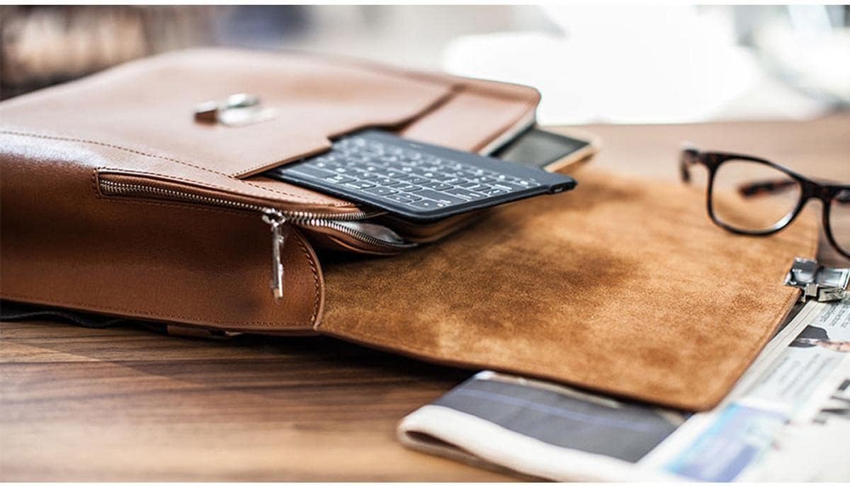 Keys-to-Go Super-Slim and Super-Light Bluetooth Keyboard for iPhone, iPad, and Apple TV - Stone