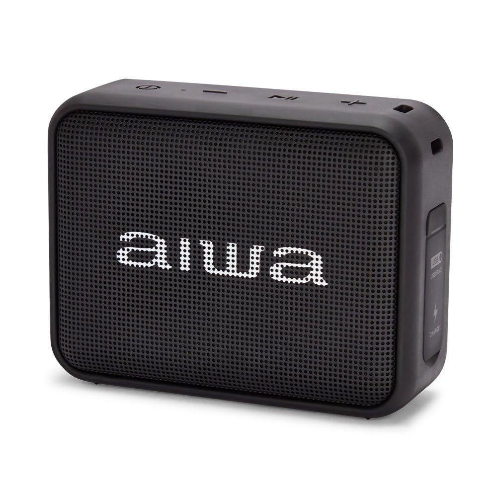 Aiwa BS-200BK: Portable Wireless Bluetooth Speaker, True Wireless Stereo, Waterproof, Black