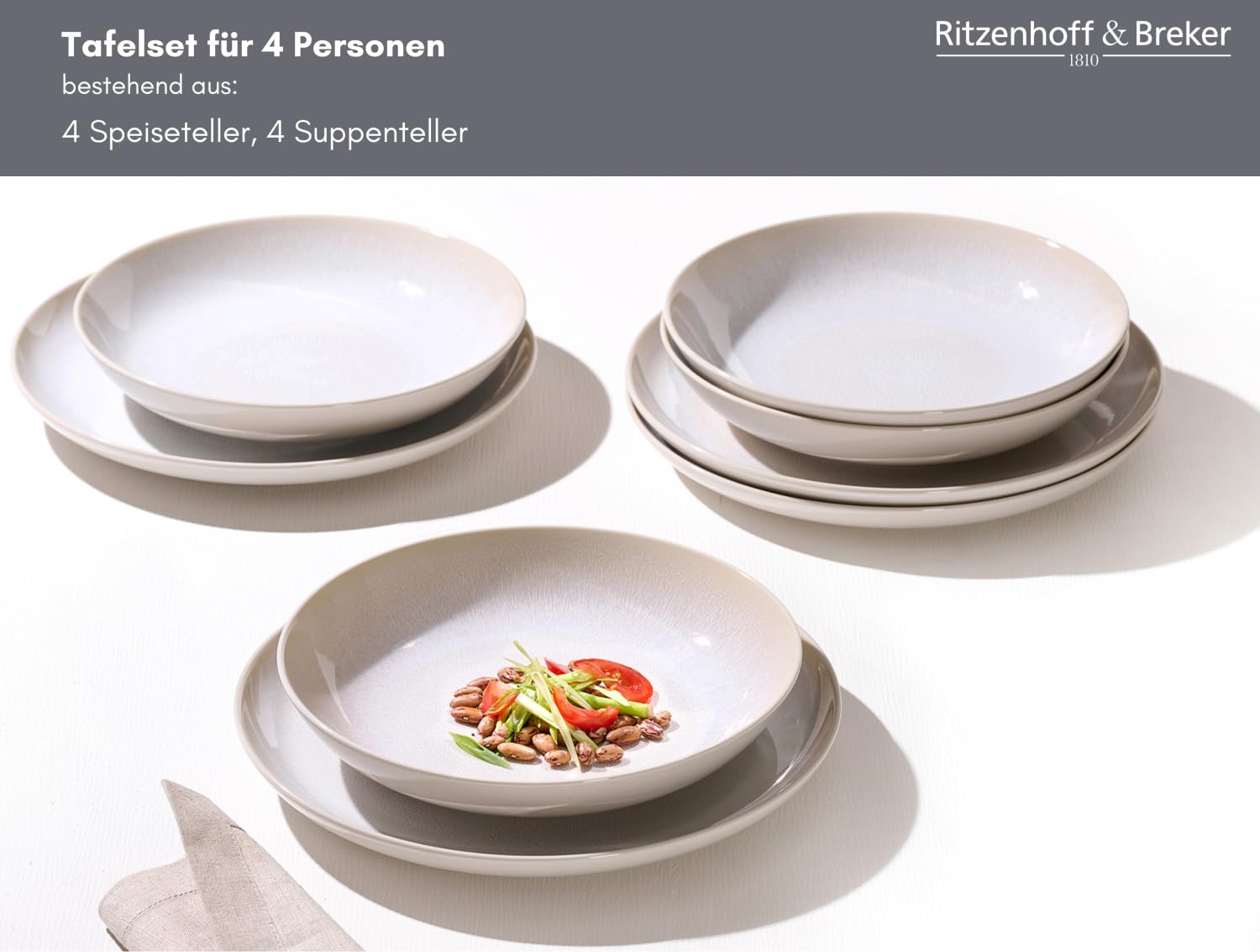 Ritzenhoff & Breker Tafelservice Laredo | 8-teilig | creme