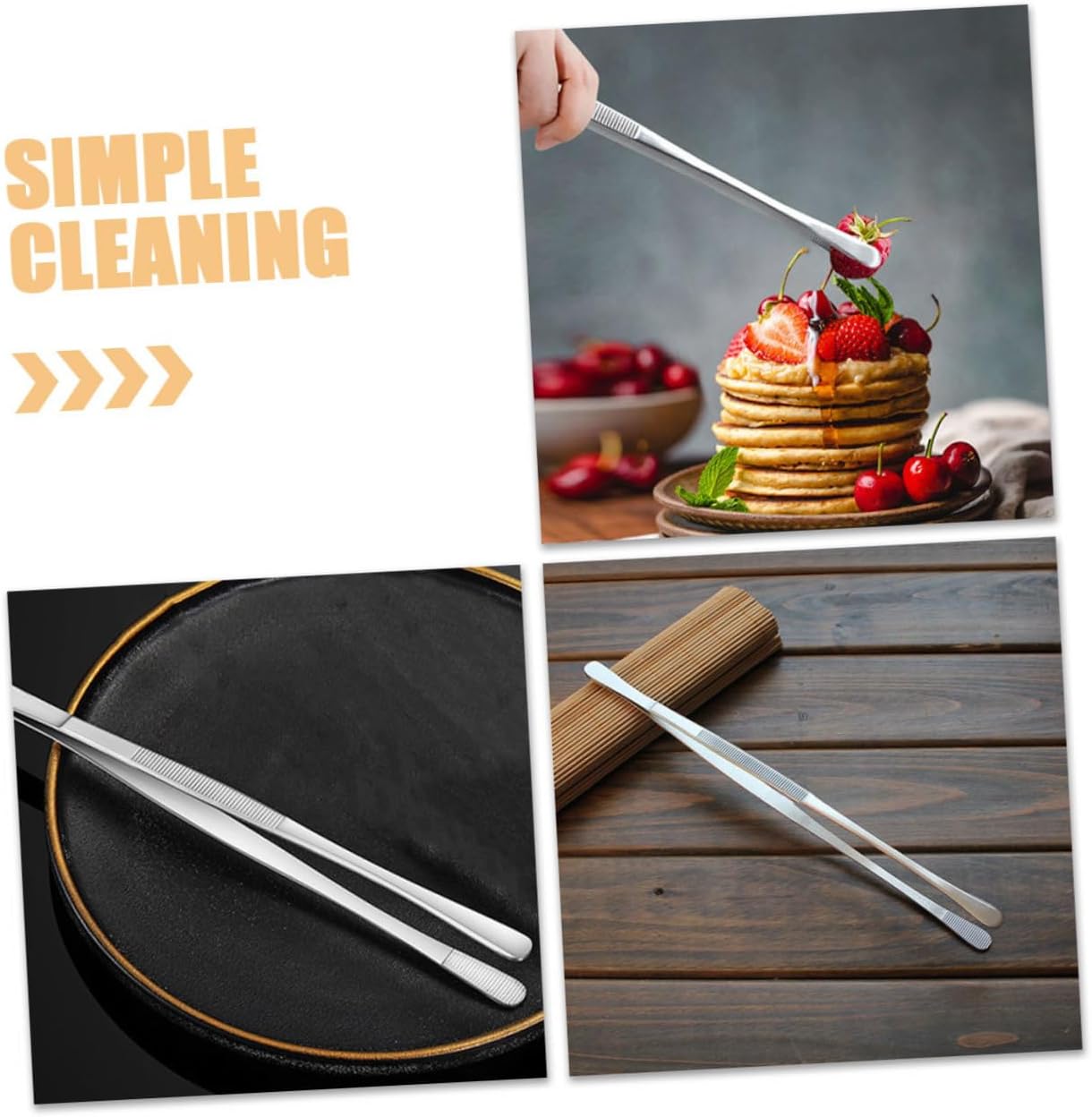 Stainless Steel Cooking Tongs Long Handle for Bbq Plating