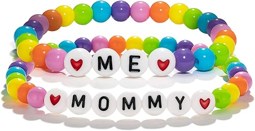 Pulsera para el primer día de jardín de infantes para el regreso a la escuela, juego de pulseras para mamá y yo para 2 regalos del primer día de