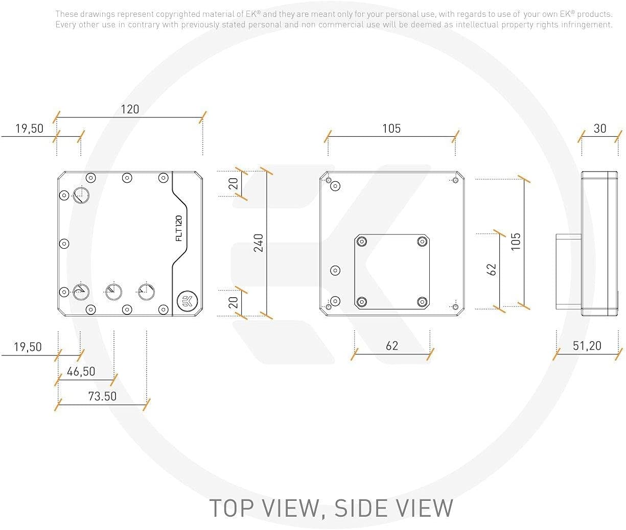 EKWB EK-Quantum Kinetic FLT 120 Pump/Reservoir Combo, DDC PWM, D-RGB, Plexi
