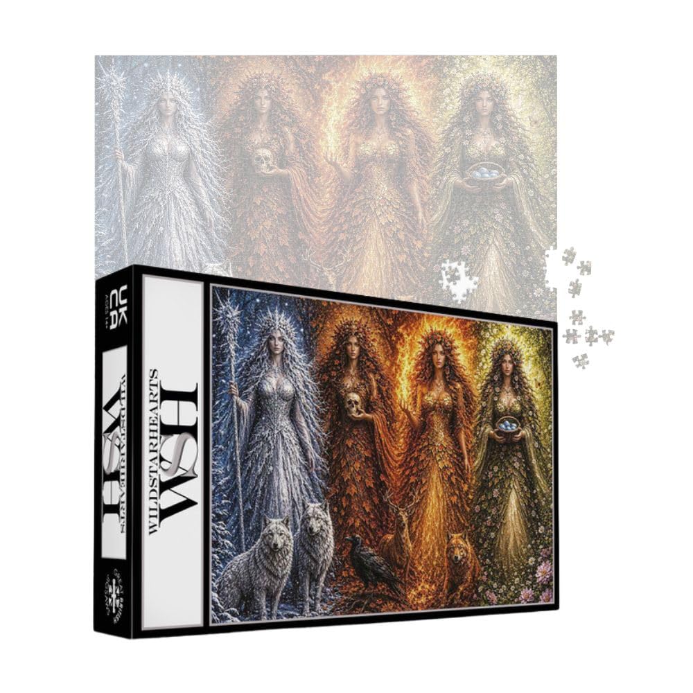 Elemental - 1000 Piece Jigsaw Puzzle - Cottagecore Zodiac Gothic Fantasy Jigsaw Eco Friendly Puzzle Gift for Adults & Families Gift