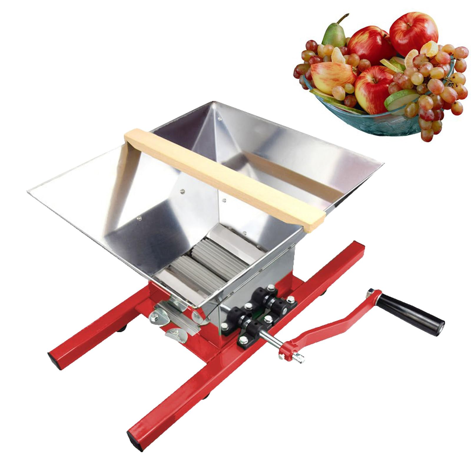 JXYQ Manual Fruit Crusher and Press with Hand Crank, 7L Capacity for Berries, Grapes, and Vegetables