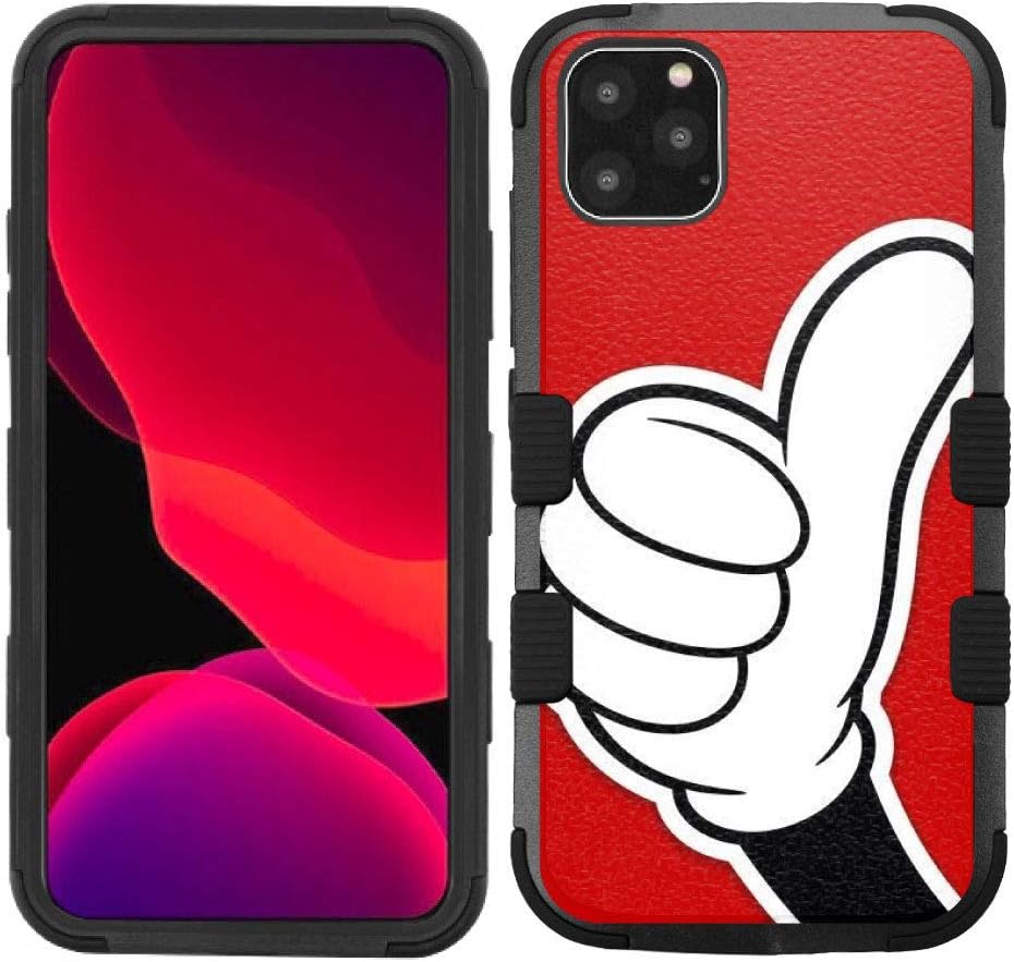 iPhone 11 Pro Max Case, Hard+Rubber Dual Layer Hybrid Heavy-Duty Rugged Impact Cover Case for Apple iPhone 11 Pro Max (6.5") - Mickey Mouse #ThumbsUp