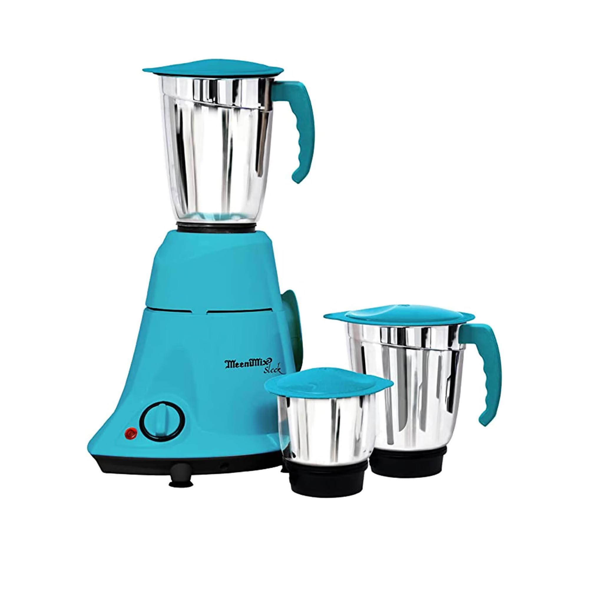 MEENUMIX Sleek 220-240V 50/60Hz 600W Mixer Grinder with 3 Stainless Steel Jars