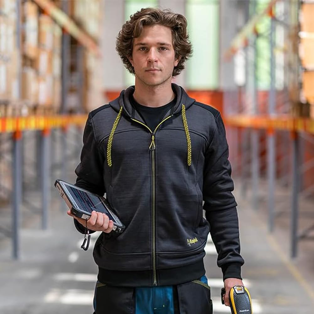 FELPA UOMO DA LAVORO SLICK ZIP CAPPUCCIO REGOLABILE NERO M-XXL KAPRIOL