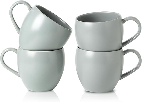 Miniatura 11 de Juego de 4 tazas de café de cerámica con asa, tazas de café de 16 onzas para capuchino latte cacao y té, tazas de café de cerámica con asa, tazas