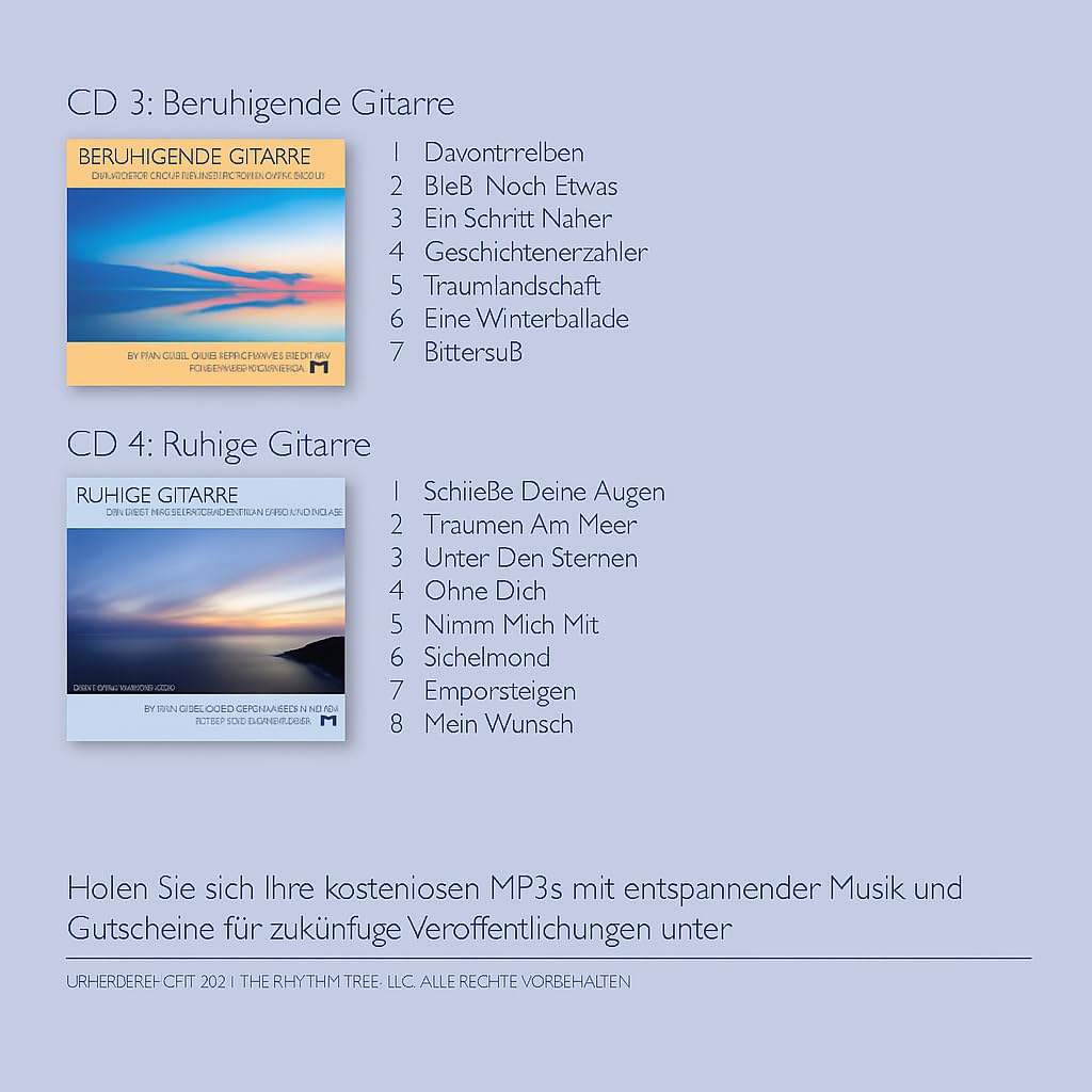 Entspannende Gitarrenmusik – 4-Alben-Set zur Meditation, Entspannung und zum Einschlafen