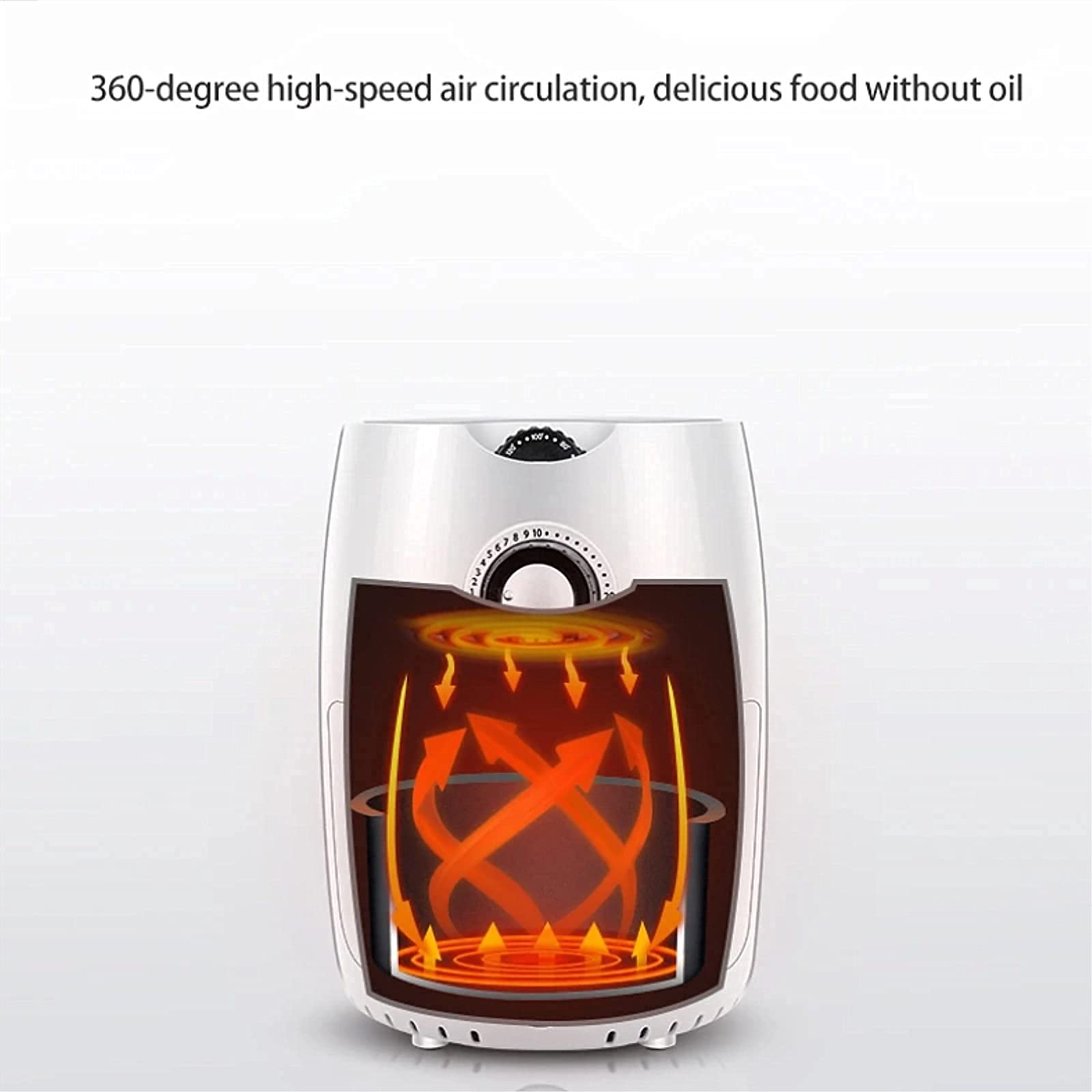 Frytkownica Powietrzna Smart Air Fryer 1000W 2.2L Wielofunkcyjna Regulacja Pokrętłem Beztłuszczowa Zdrowa Frytkownica Zastąp Głęboką Frytkownicę Wygodna Rocznica