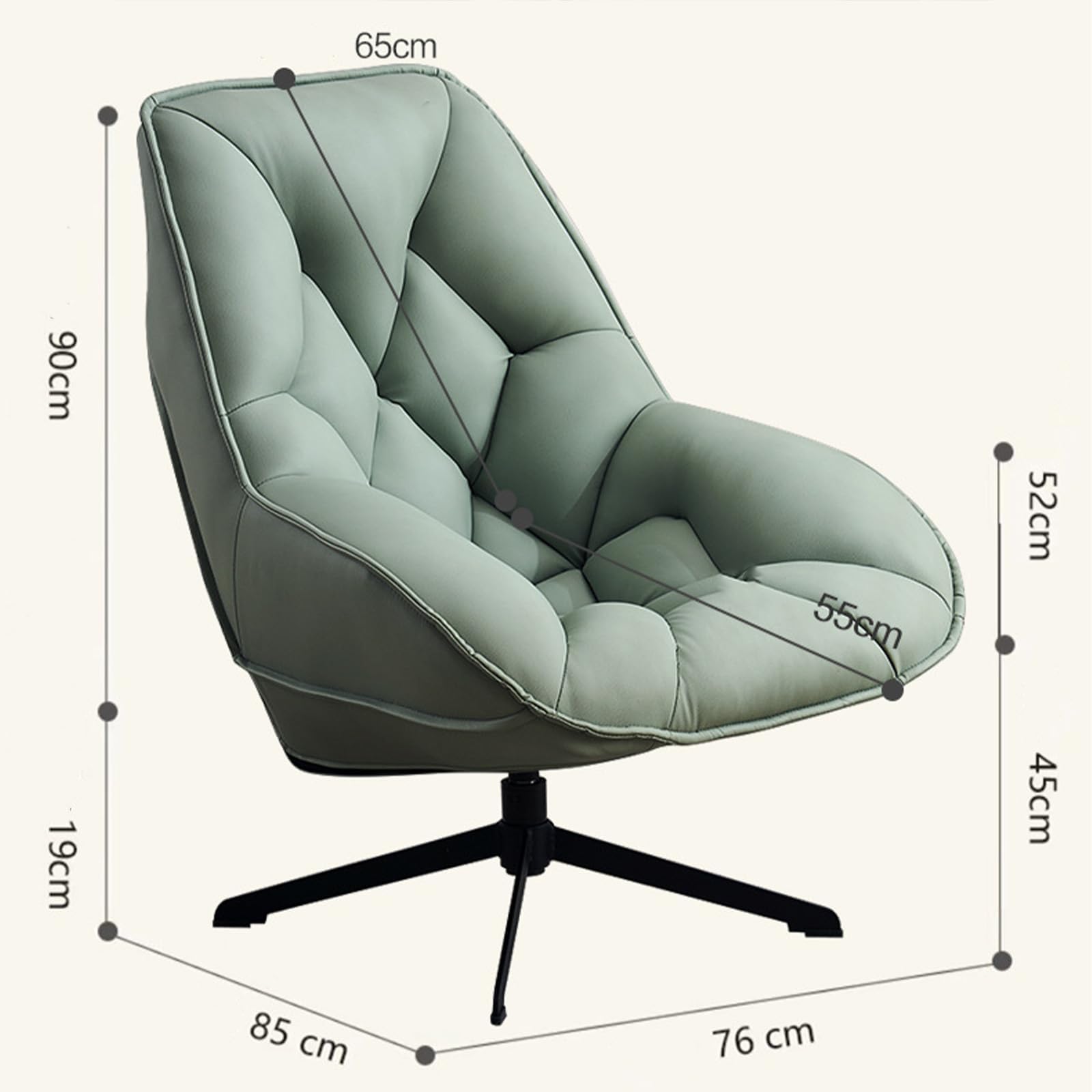 Amazon｜フェイクレザースイベルソファ椅子、リビングルームスイベル