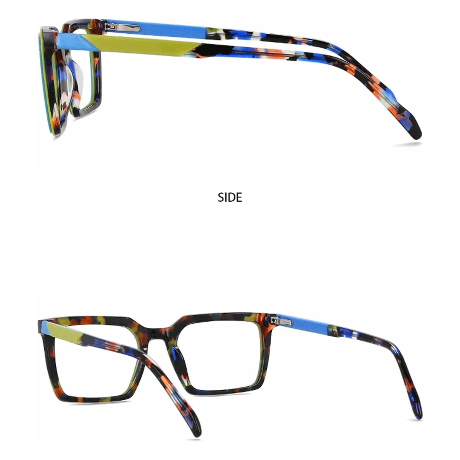 EYPKPL Popularne oprawki do okularów octanowe oprawki do okularów modne kwadratowe oprawki do okularów 136 * 145 mm lekkie okulary unisex
