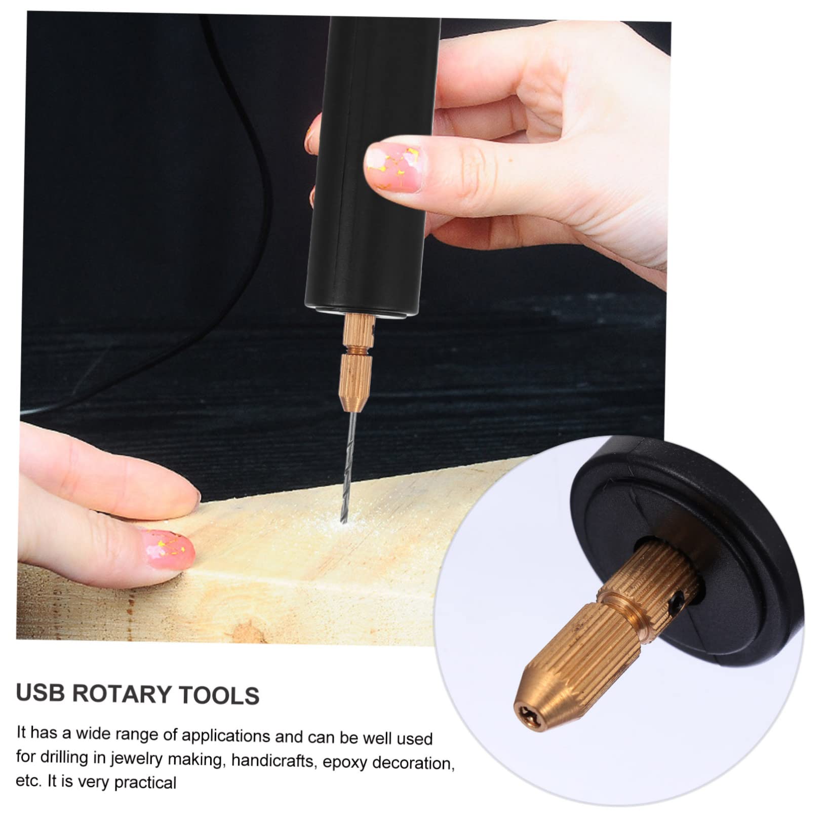 Generic 3 Pcs Handmade Jewelry Electric Drill Mini Drill Cordless Charging Professional Hand Tool