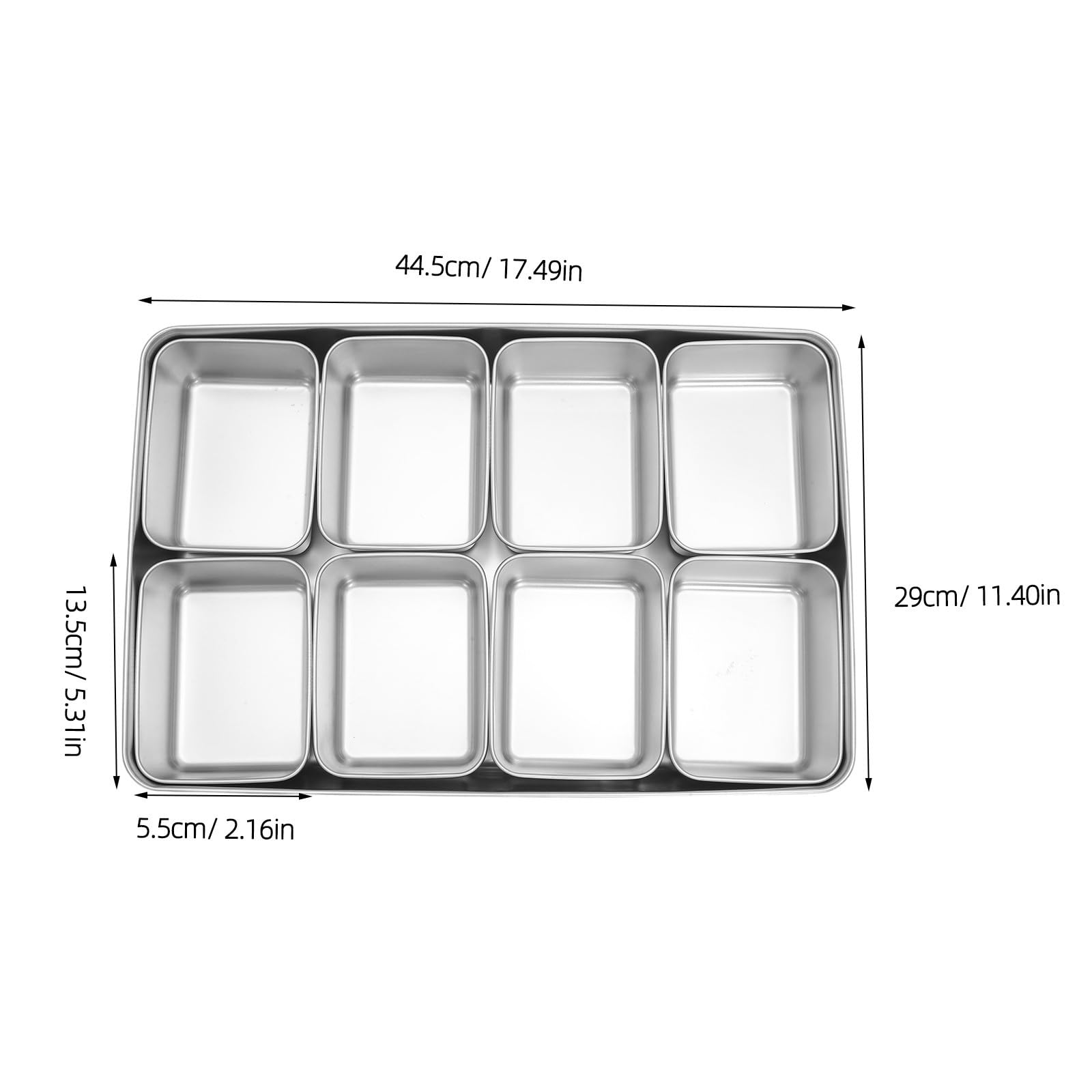 PRETYZOOM Organizador de Condimentos de Acero Inoxidable 8 Compartimentos Extraíbles y Tapa, Caja para Almacenamiento de Especias en Encimera de Cocina Moderna y Elegante