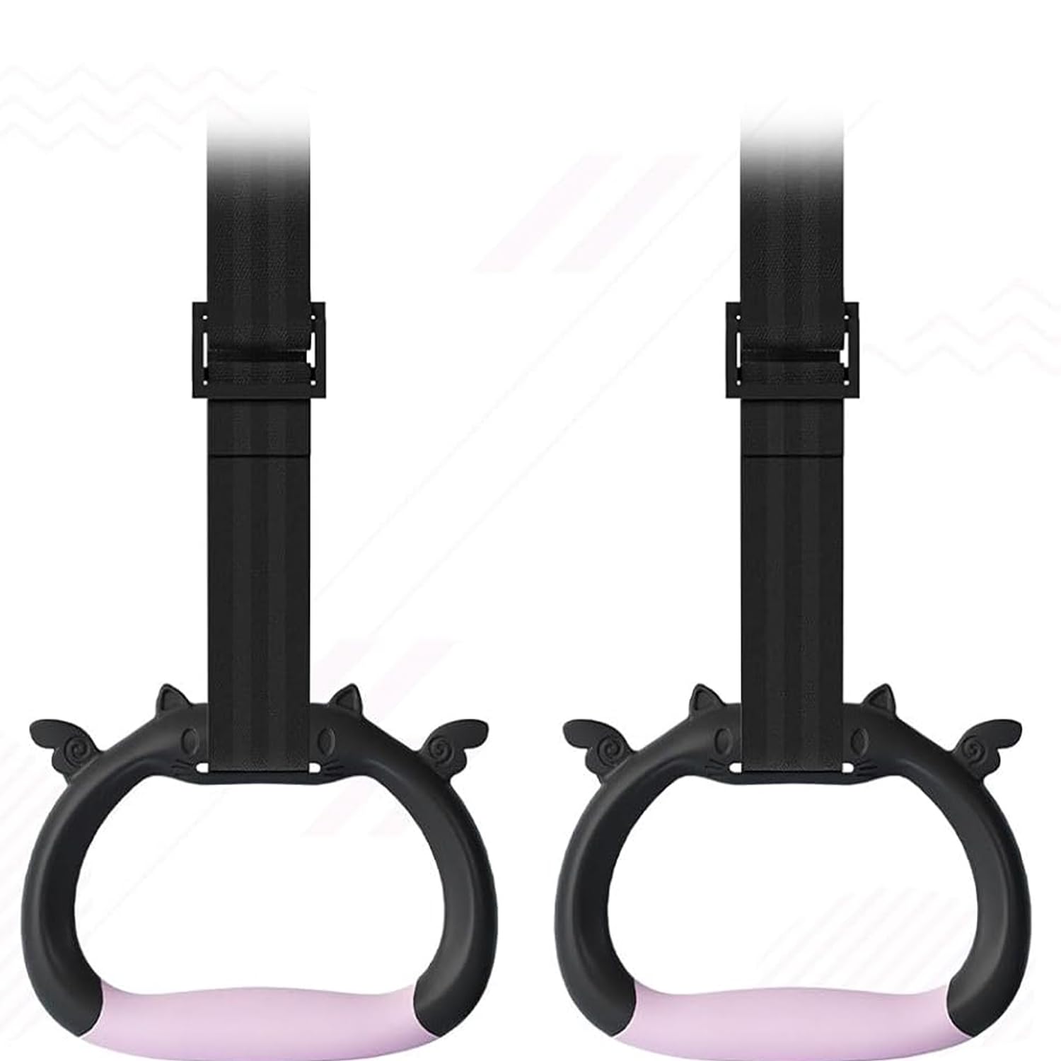 Bessy shop Gymnastics Rings Set,Children’s Adjustable Strength Training Rings,Home Gym Equipment with Non-Slip Load-Bearing 250kg Straps for Pull-Up Bar,Indoor Physical Training Pulling Rings(Pink)