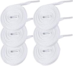 GOTRUST 3 Pairs Flat White Shoelaces 120cm Replacement Shoelaces for Sneakers, White Shoe Laces Flat Tear-Resistant Shoelaces for Adults or Children, white