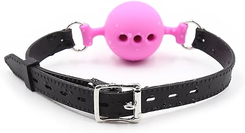 Miniatura 34 de Juguetes de cuero para bondage, mordaza de boca abierta de piel sintética con barra de silicona, restricciones de bondage, mordida, juguetes Color-1