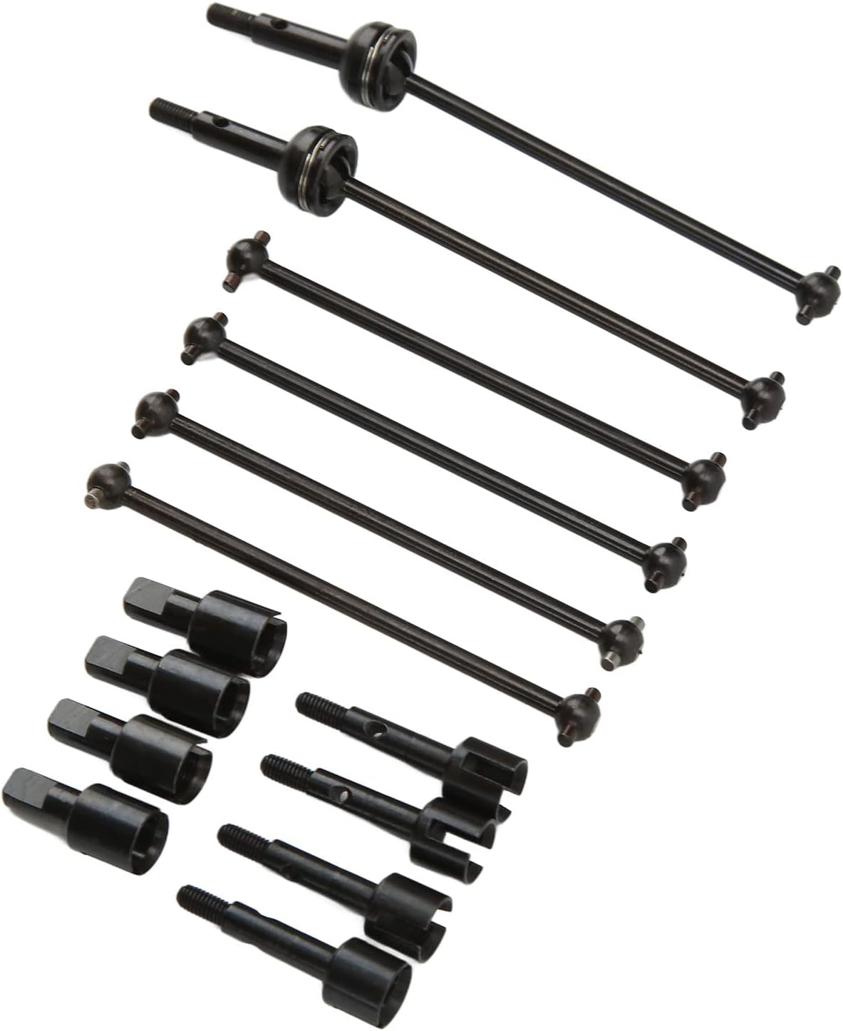 VBESTLIFE Rc Cvd Drive Shaft Set, Steel Rc Car Cvd Drive Shaft Dogbone and Rc Wheel Stub Axle Cup and Rc Drive Axle Cup Set Replacement for 144001 124018 124019 Remote Control Car Car Model Accessory