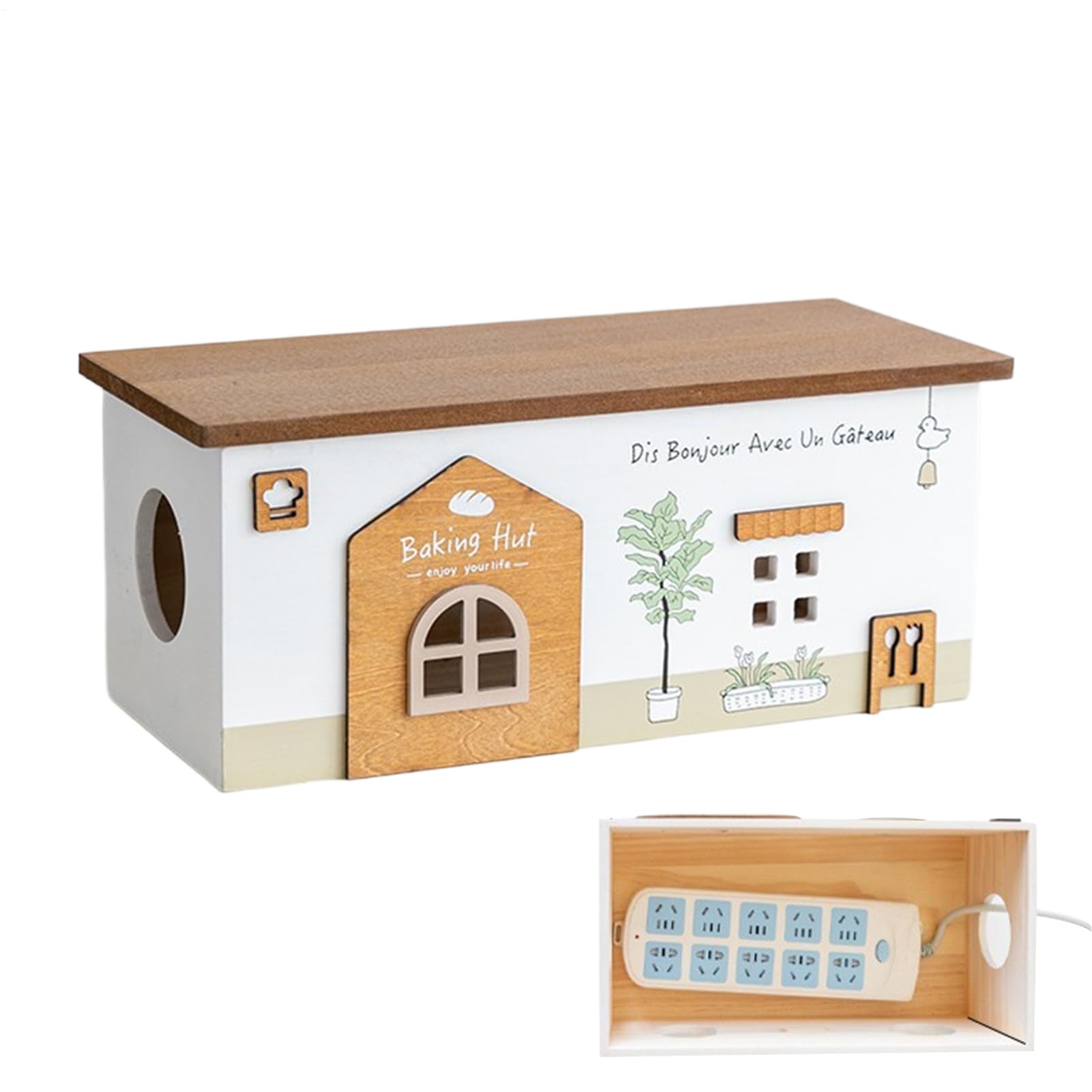 Scatola Organizzatrice Cavi per Archivio Scatole Portaoggetti Design Legno | Scatola Portacavi Per Cavi Elettrici Casa Ufficio Artigianato Elettronica Garage Telefono TV Viaggio Scrivania Esterno