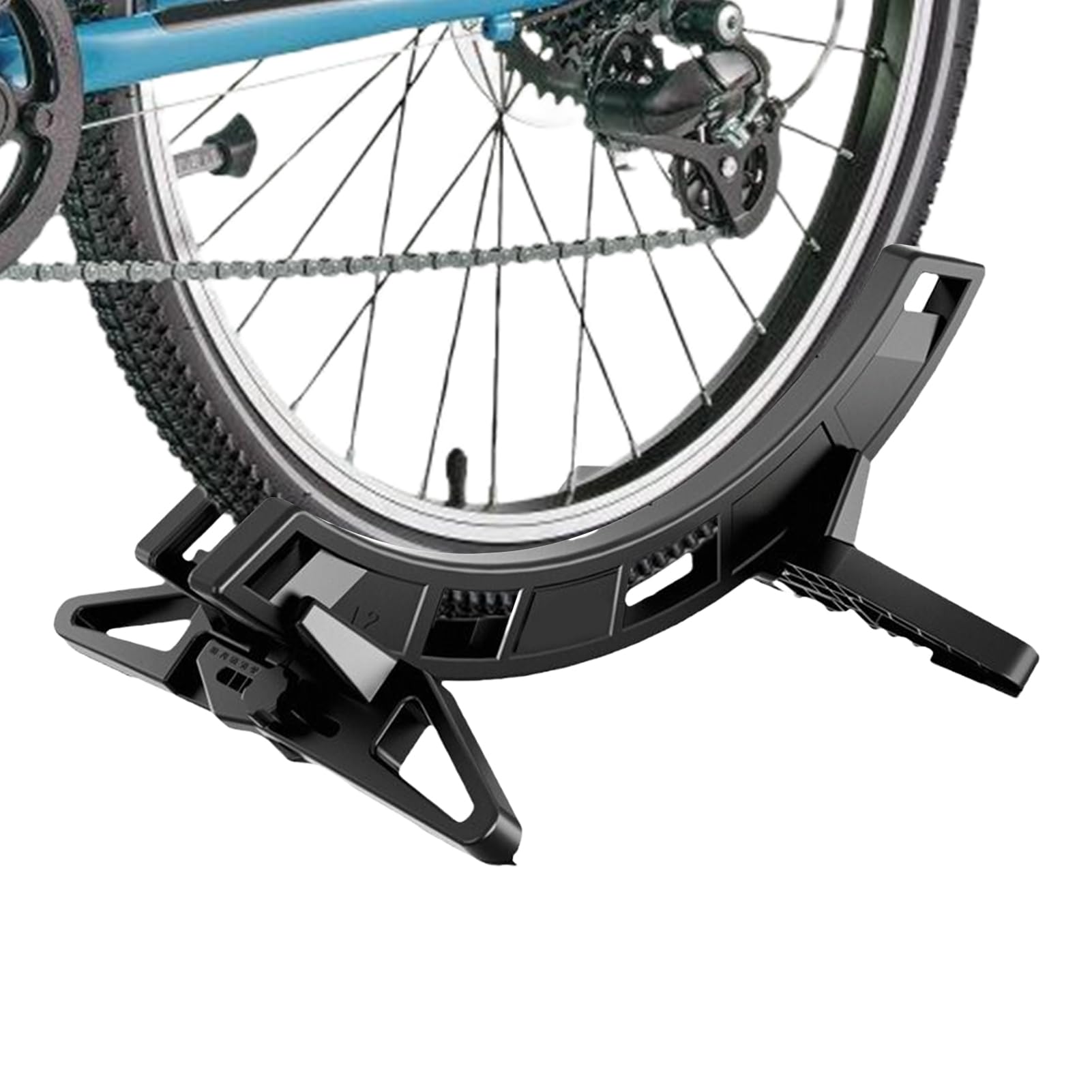 Soporte para bicicletas de suelo - Posibilidad de almacenamiento ajustable para dos ruedas, soporte de suelo para bicicletas, para negocios, garaje, apartamento, hogar, mantenimiento de ruedas