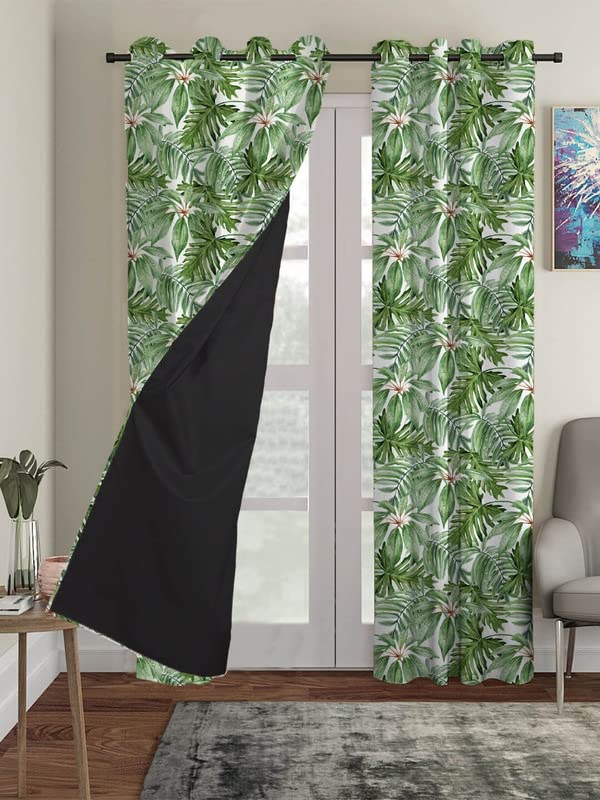 GB FASHIONGULLYBOY Curtains (Green 3 X 8 ft W X H Long Door) - Set of 4