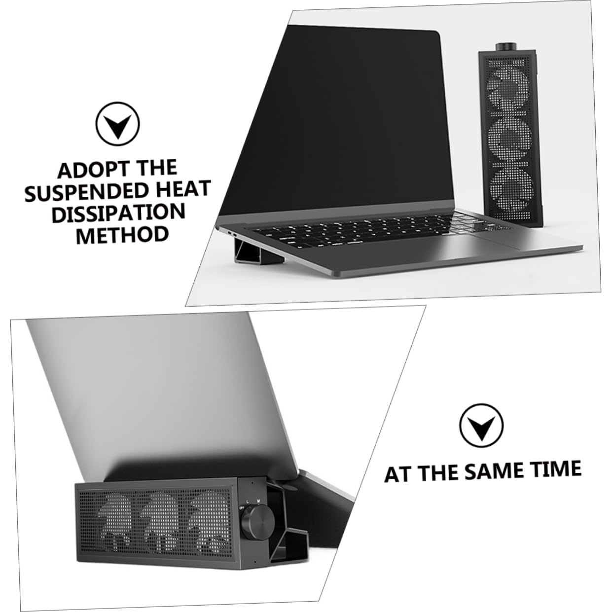 HOMSFOU Supporto di Raffreddamento per Laptop Ispessita Base Ventole USB e Luce LED Rgb Design Ergonomico e Staccabile Magnete